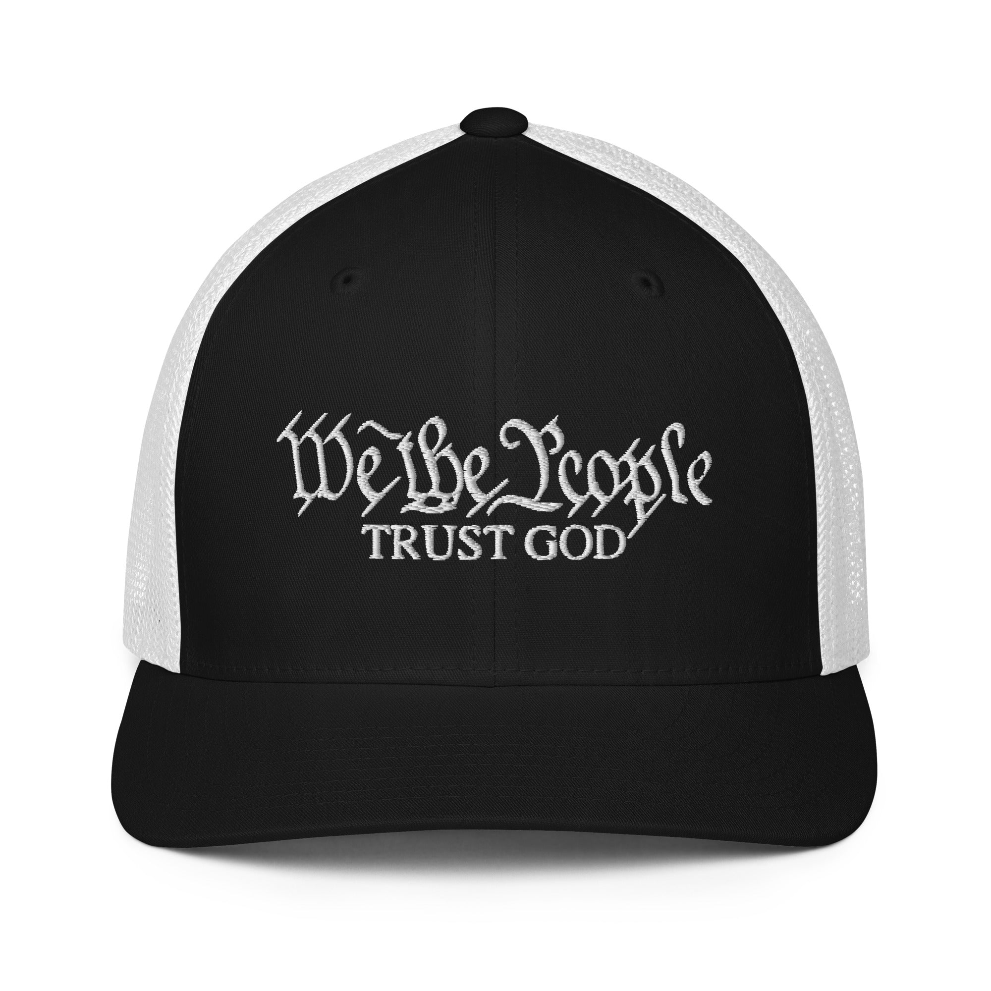 We The People Trust God Flex Fit Trucker Cap - | Drunk America 