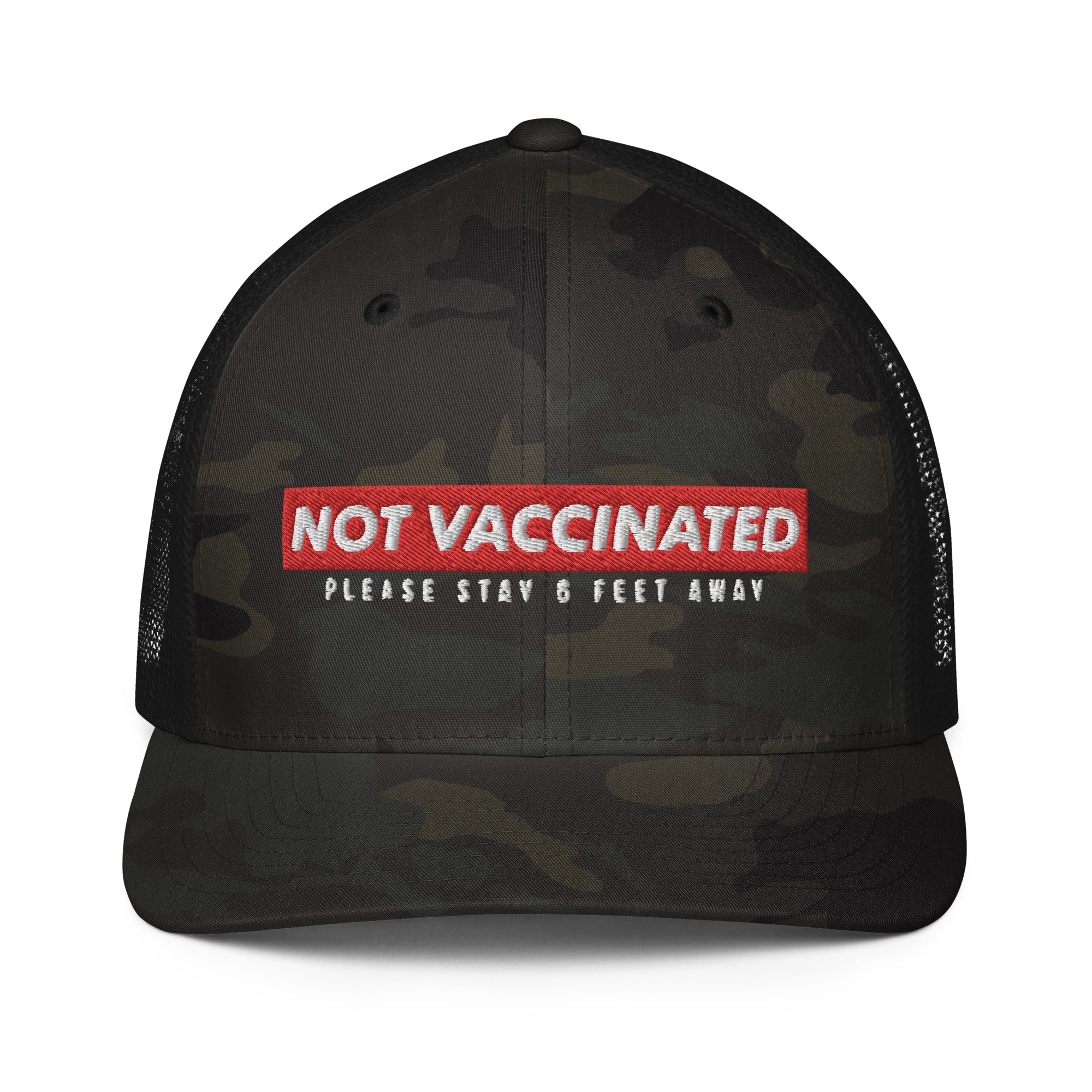 Not Vaccinated Flex Fit Trucker Cap - | Drunk America 