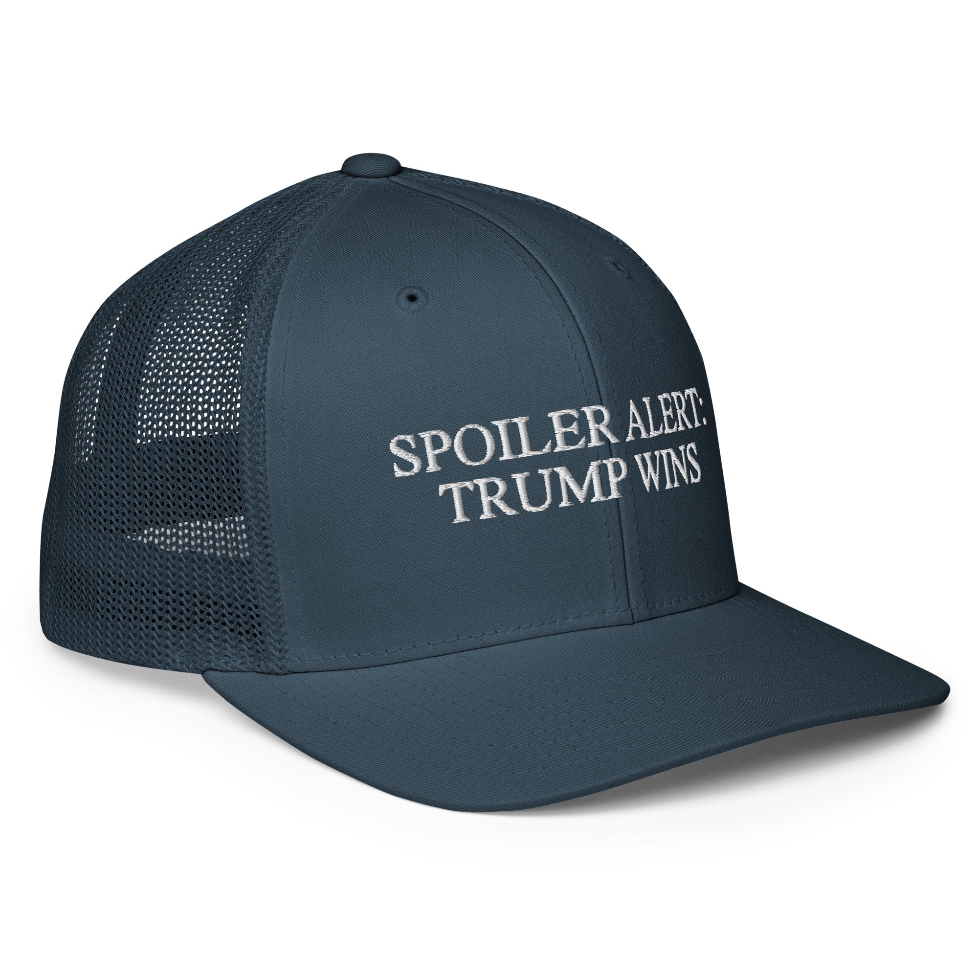 Spoiler Alert Trump Wins Flex Fit Trucker Cap - | Drunk America 
