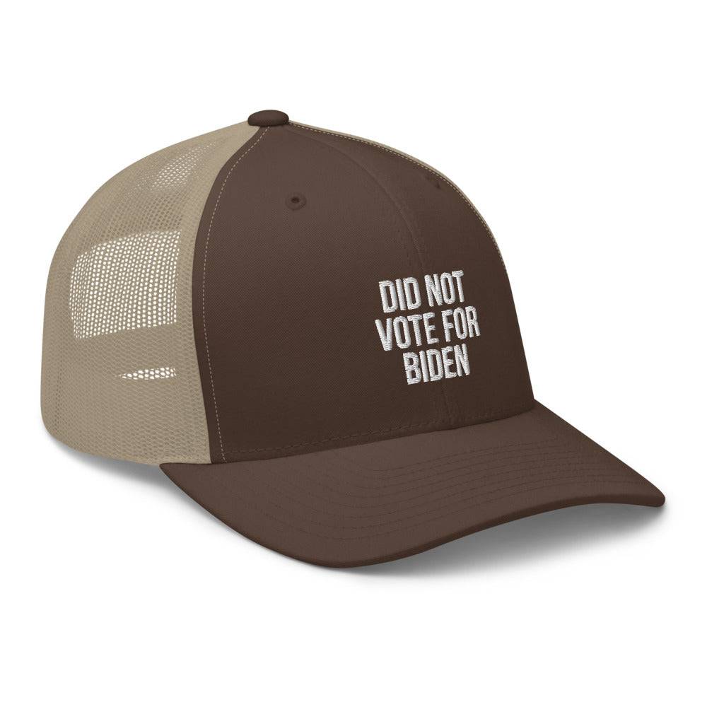 Did Not Vote For Biden Trucker Cap - | Drunk America 