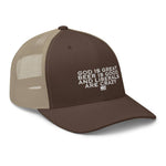 God Is Great Beer Is Good And Liberals Are Crazy Trucker Cap - | Drunk America 