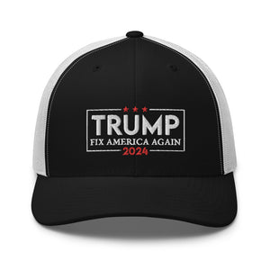 Trump Fix America Again 2024 Trucker Cap - | Drunk America 