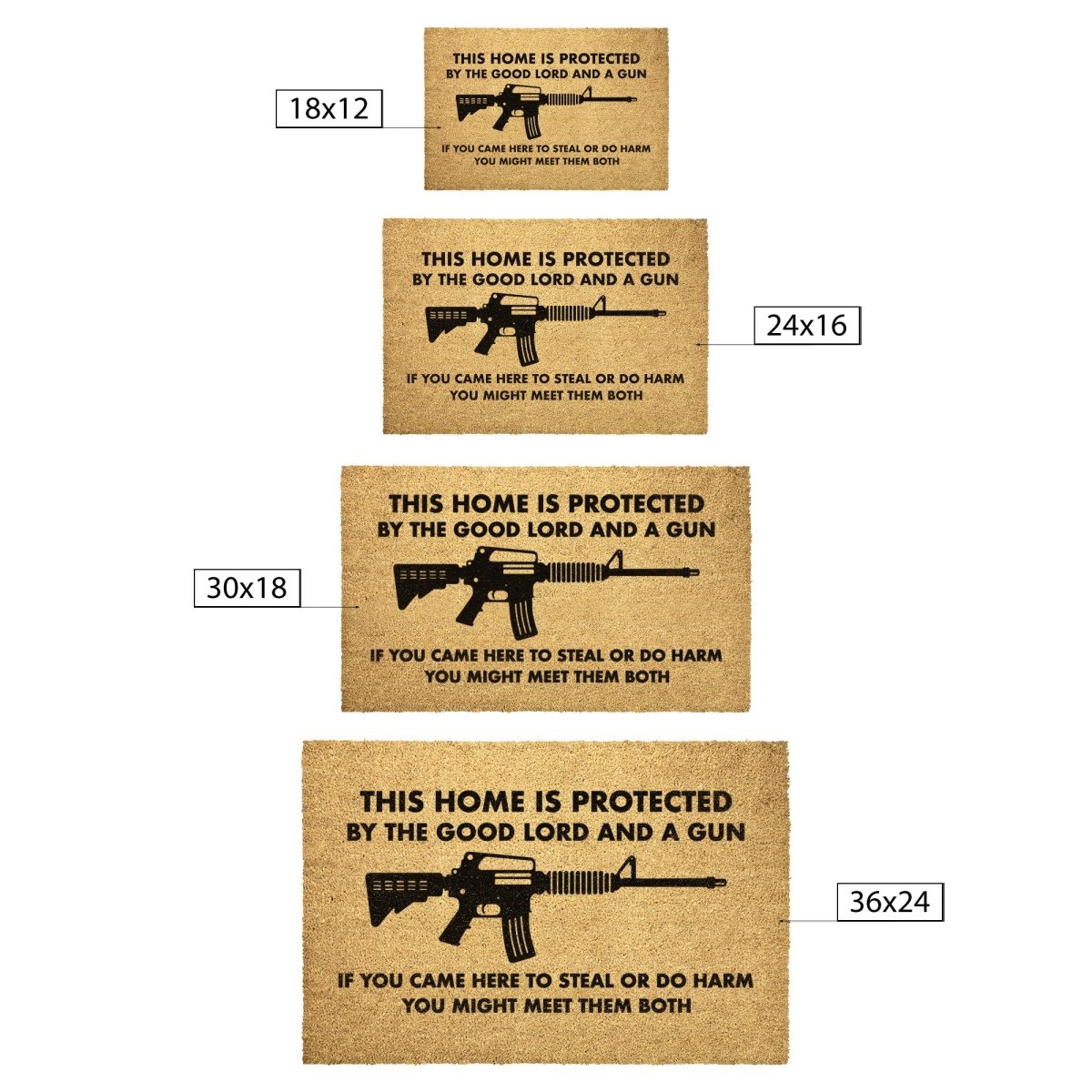 This Home Is Protected By The Good Lord And A Gun If You Came Here To Steal You Might Meet Them Both Doormat – Home Goods by Drunk America