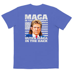 Maga In The Front Ultra MAGA In The Back Comfort Colors Pocket Tee - | Drunk America 
