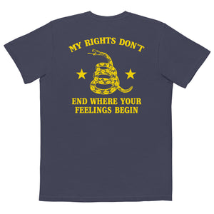 My Rights Don't End Where Your Feelings Begin Comfort Colors Pocket Tee - | Drunk America 