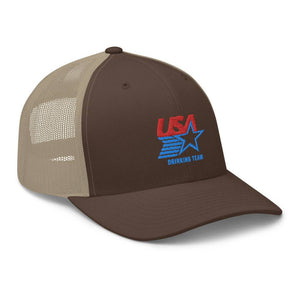 USA Drinking Team Trucker Cap - | Drunk America 